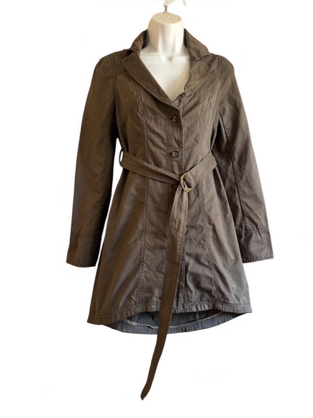Free People brown Trench with D-Ring Belt
